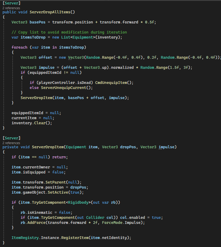 Drop All Items Logic