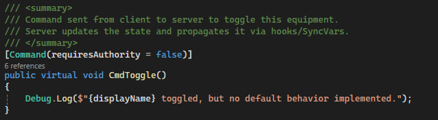 Toggle Command Code