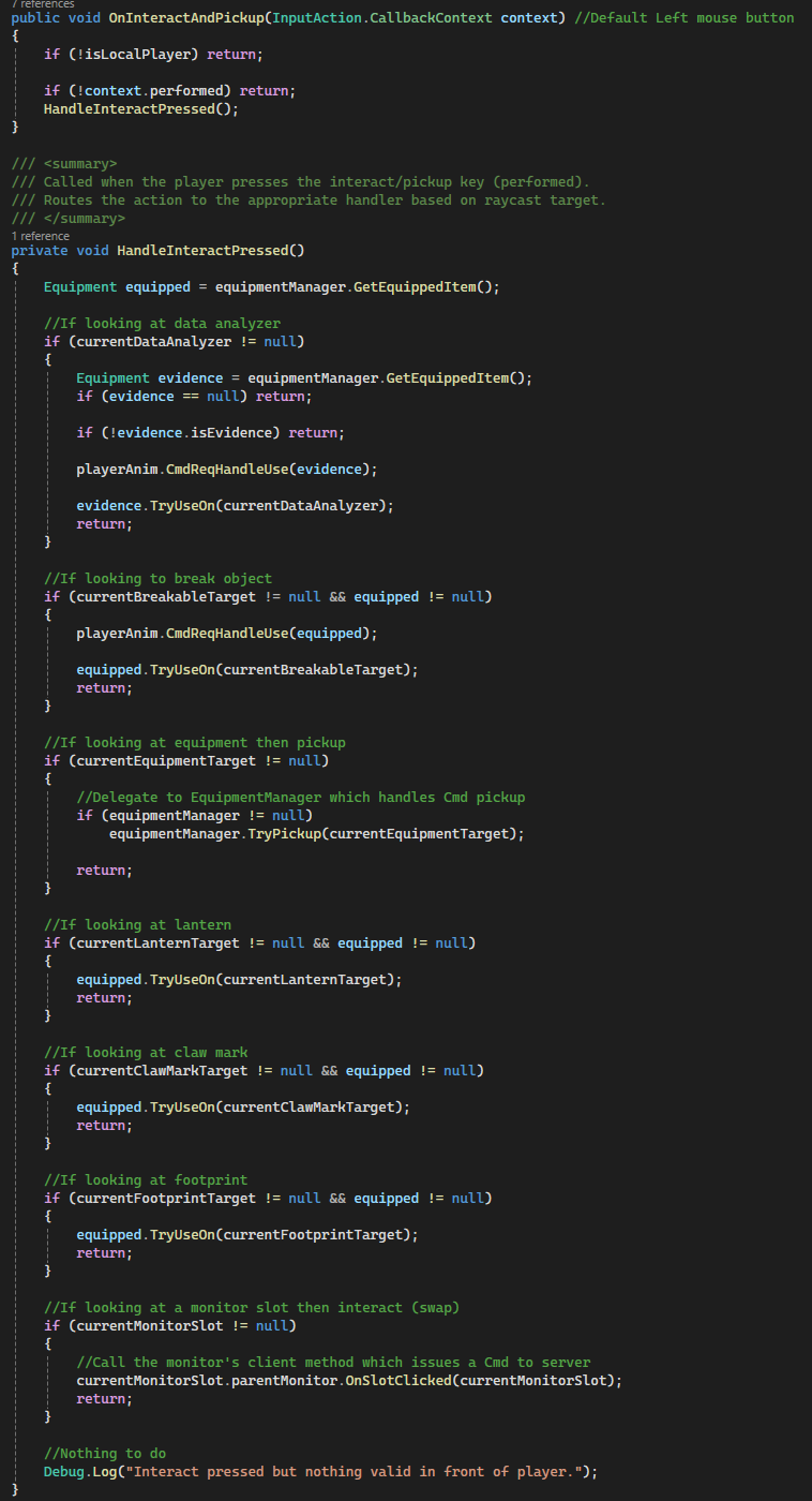 Interaction Handler Code
