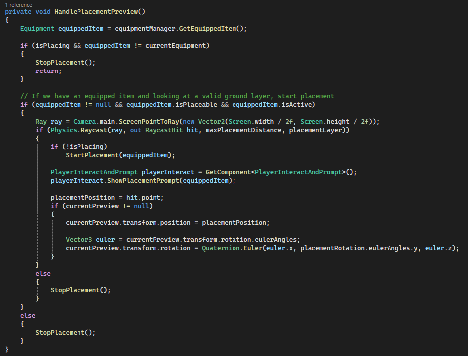 Placement Preview Logic