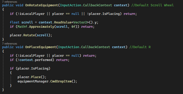 Player Controller place controls