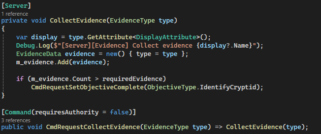 Round Evidence Tracking