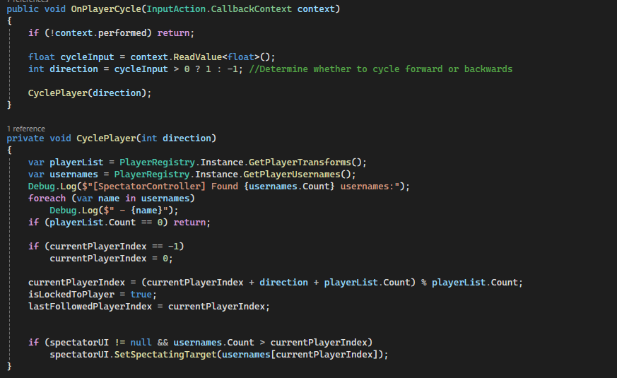 Player Cycling Logic