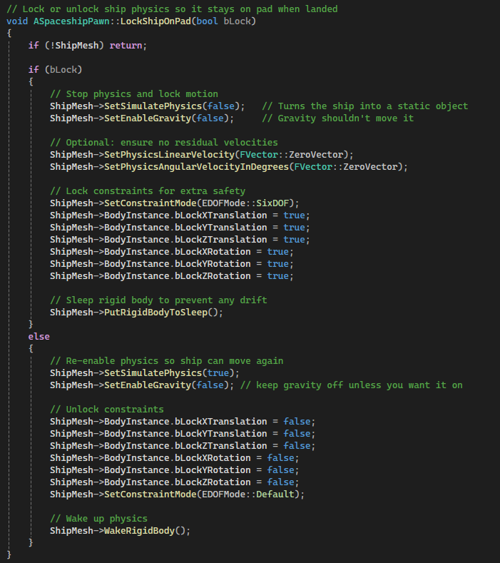 Landing Pad Trigger Snippet